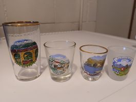 Gläser Souvenir Set 4-teilig Schweizer Alpenpässe