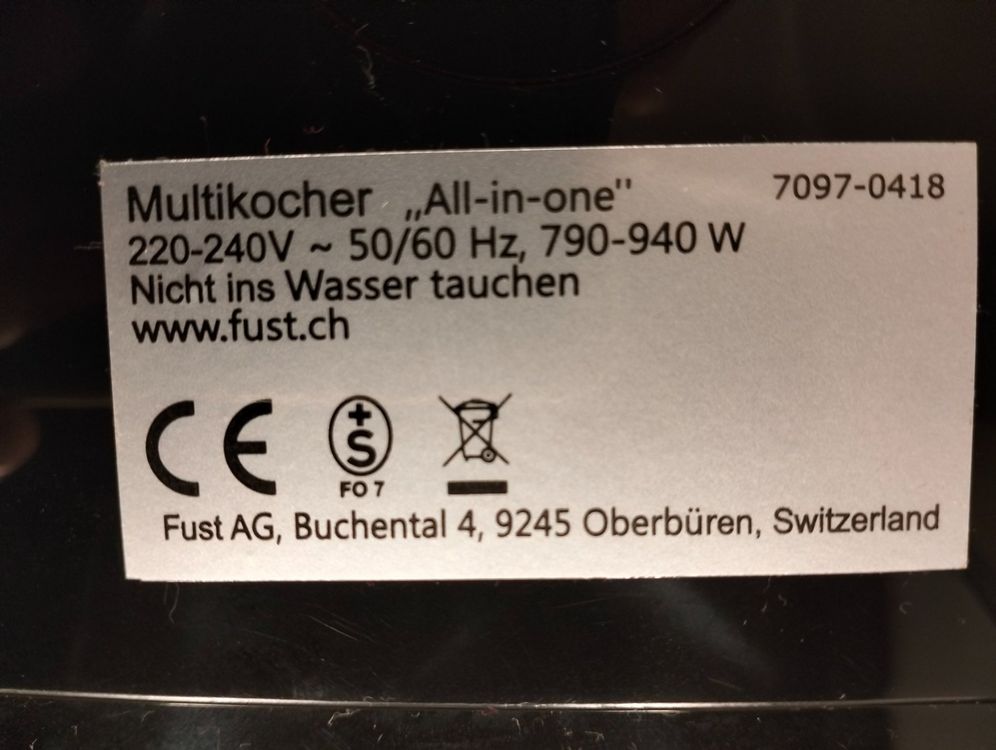 Betty Bossi / Fust Multikocher &amp;quot;All in one&amp;quot; | Kaufen auf Ricardo