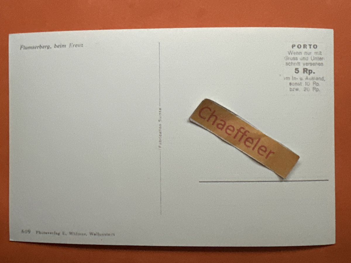 Cartoline postali: Flumserberg, beim Kreuz. – Usato da Zürich venduto da Chaeffeler 1