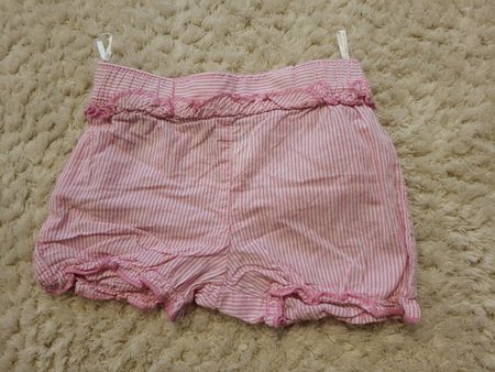 Sommerliche Mädchen Shorts, Gr. 62, Rosa Gestreift, Top!