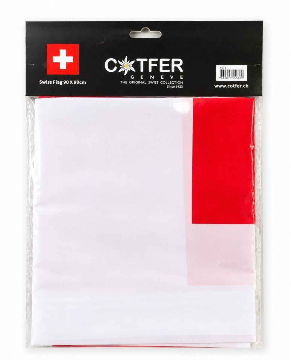 Bandiere: Swiss Flag 90x90cm New – Nuovo e nell'imballaggio originale da Genève venduto da sunsustains 1