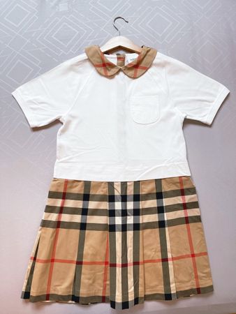Burberry Dress, Size 12Y, Iconic Check Pleated Skirt