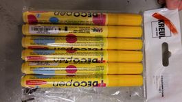 6 Stück gelbe Kreul Deco Pen, Neu