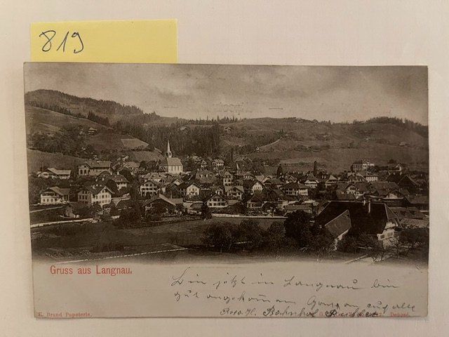 Ansichtskarten: Gruss aus Langnau, 1900 – Gebraucht aus Niederwil AG von dahu75
