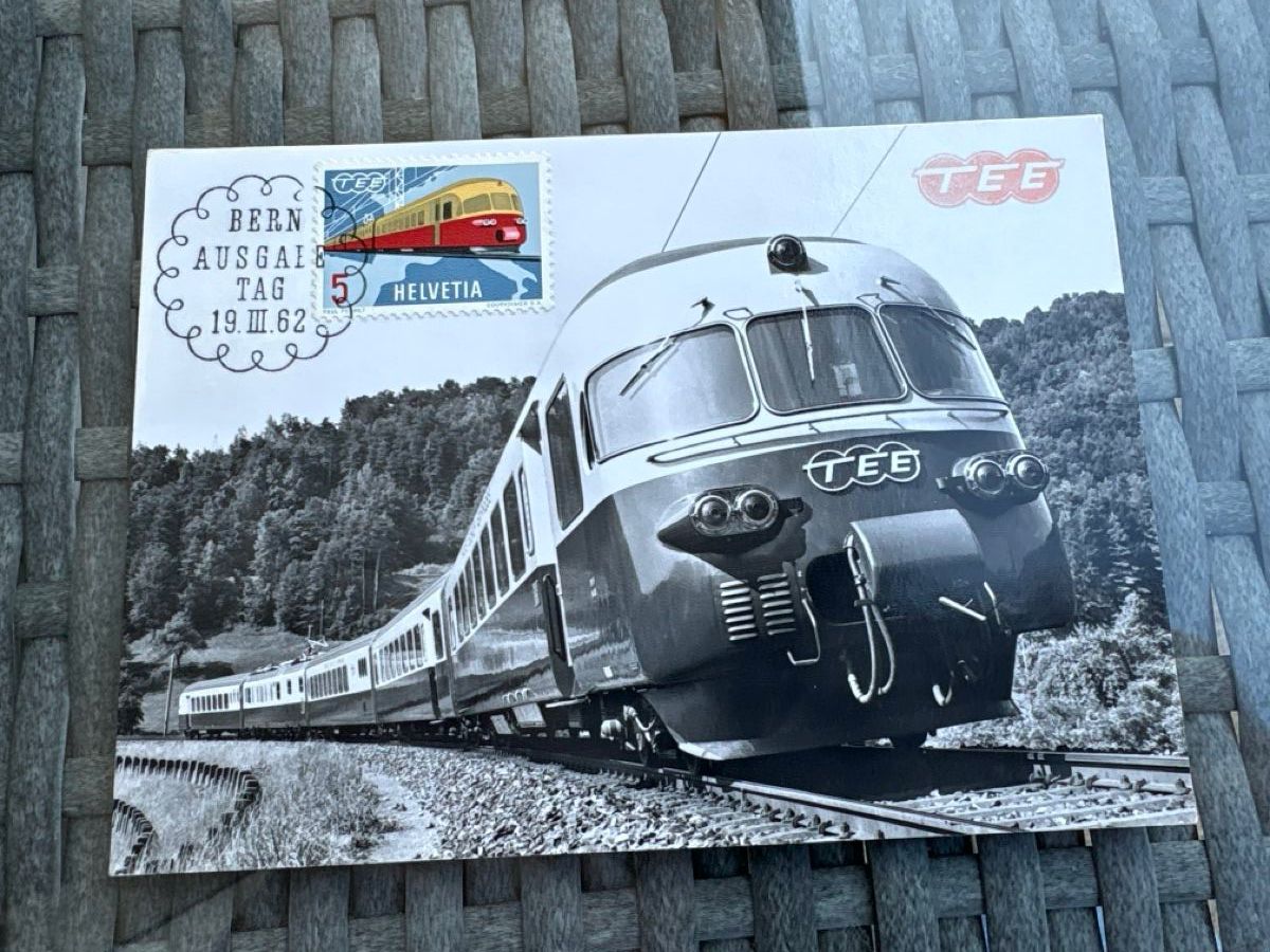 Ansichtskarten: Ansichtskarte TEE Zug SBB 1962 mit Briefmarke Bern – Gebraucht aus Basel von Fischstabli