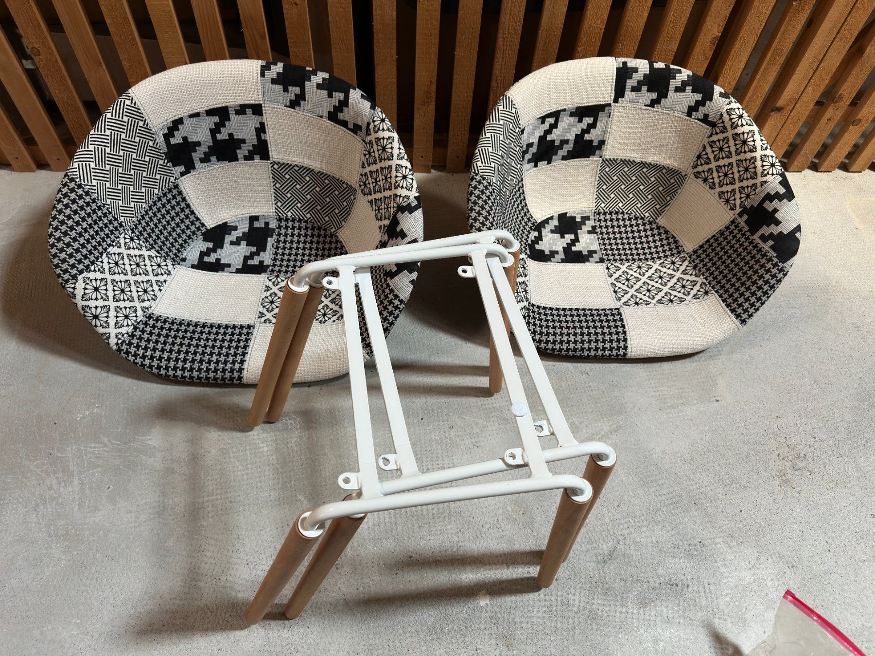 Poltrone: Lot 2 fauteuils scandinave tissu patchwork – Usato da Lausanne venduto da brixton