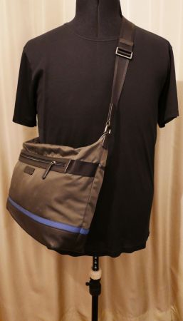 COACH, sac Varick Transit, Nylon / cuir, Messenger