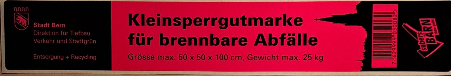 Altro per Ufficio & Commercio: 10 Abfall Kleinsperrgutmarke Bern – Nuovo e nell'imballaggio originale da Kriegstetten venduto da cheppert