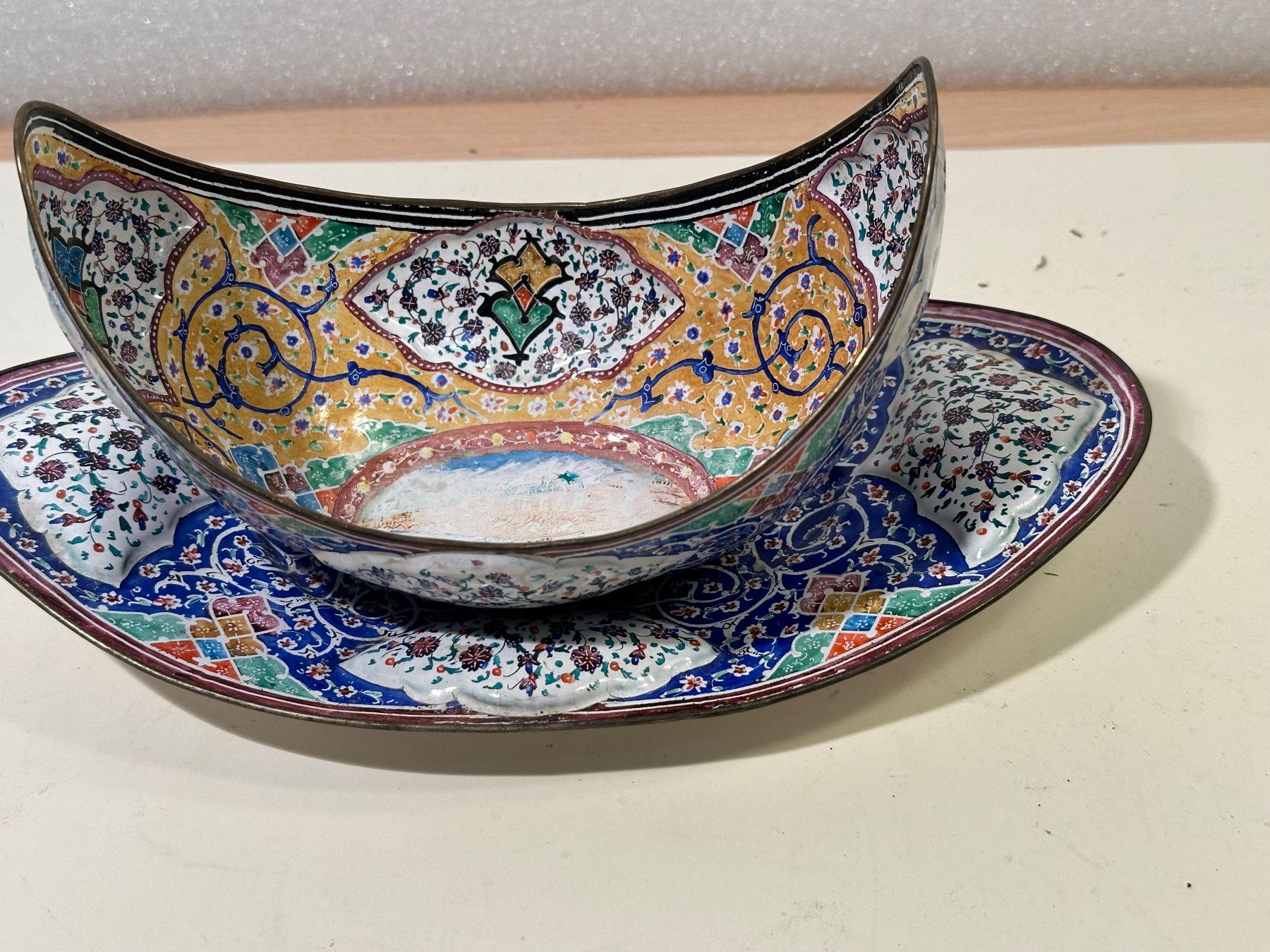 Ciotole: Multi-Color Middle Eastern Antique Bowls – Usato da Lausanne venduto da artnouveau04 2