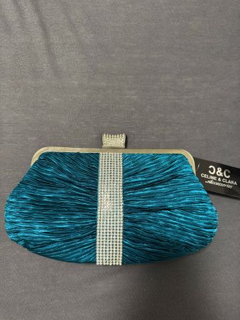 Elegante Abendtasche mit Strass - Türkis