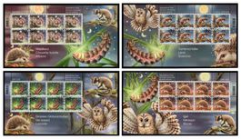2016, 4 Kleinbogen "Nachtaktive Tiere" Nr.1591-1594 mit ET-ʘ