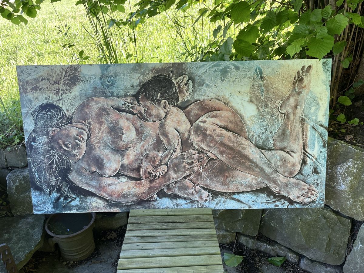 Foto & Immagini: Grosses Hans Erni Bild "Mutter & Kind" – Usato da Wiesenberg venduto da swissantik 2
