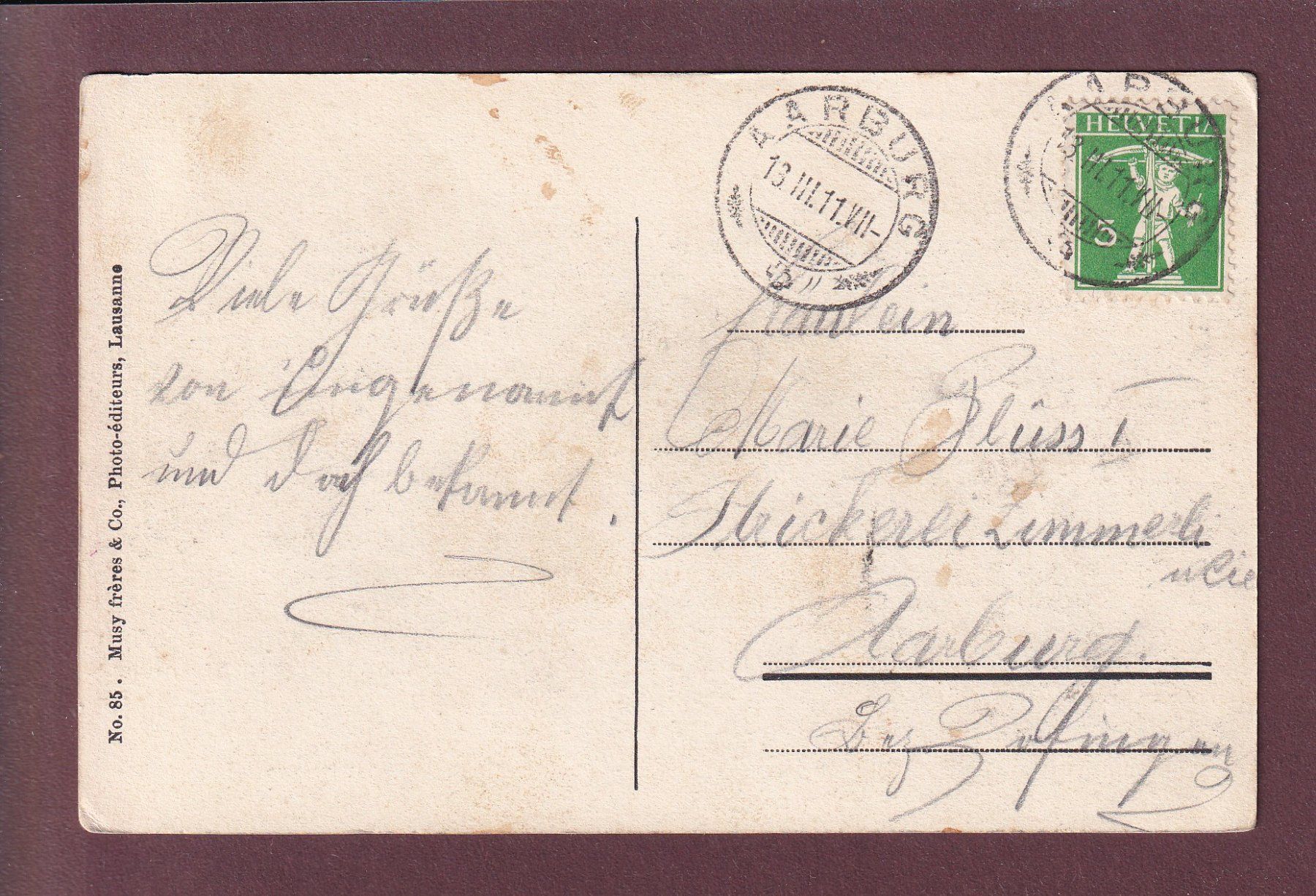 Cartoline postali: LAUSANNE - Ecole de Médecine - 1911 – Usato da Pully venduto da nicecards 1