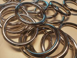 10x Rundring Stahl ca 40x6mm silbern vernickelt O-Ringe