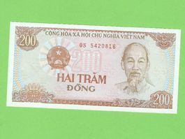 Vietnam 200 Dong 1987, Ho Chi Minh, Traktor, guter Zustand.