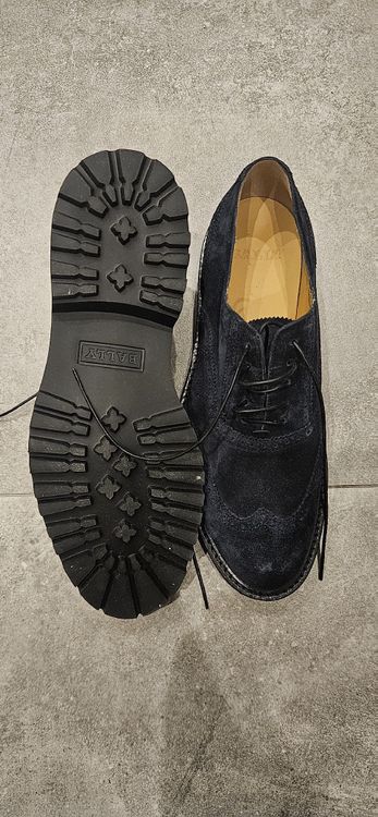 Bally Oxford Winterschuhe Dunkelblau in Wildleder 4