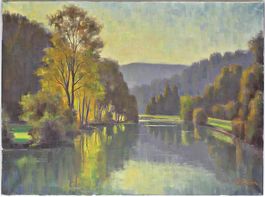 POUPON Louis (1907-1970) - Ölgemälde Doubs Signiert