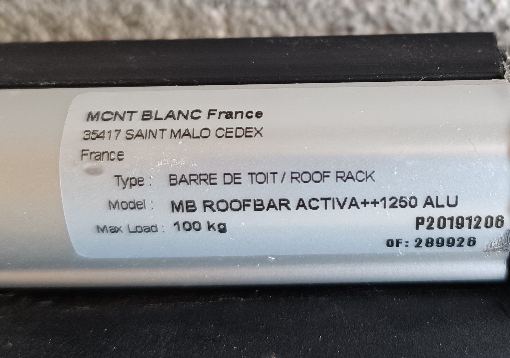 Dachträger: Dachträger Aluminium MontBlanc 1250+ – Gebraucht aus Beromünster von  3