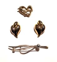 1950/60er Jahre Modeschmuck - 1 Paar Ohrringe - 2 Broschen
