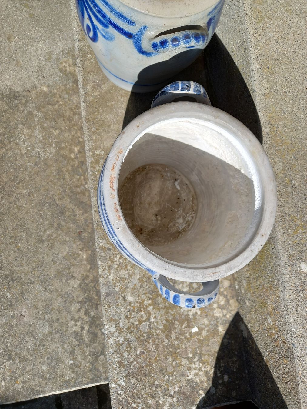 Töpfe: 3 antike Töpfe, blau grau  Steingut, Vintage – Gebraucht aus Seon von Zack_16 5
