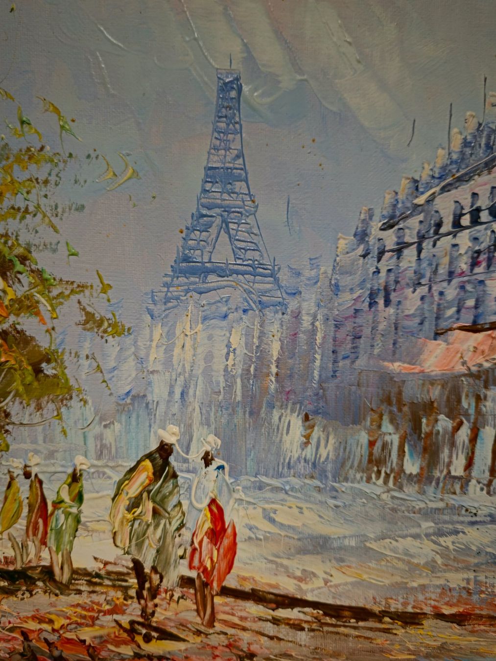 Gemälde: Vintage Paris-Ölbild, Eiffelturm im Impressionismus, gerahmt – Gebraucht aus Bern von Djenestra 6