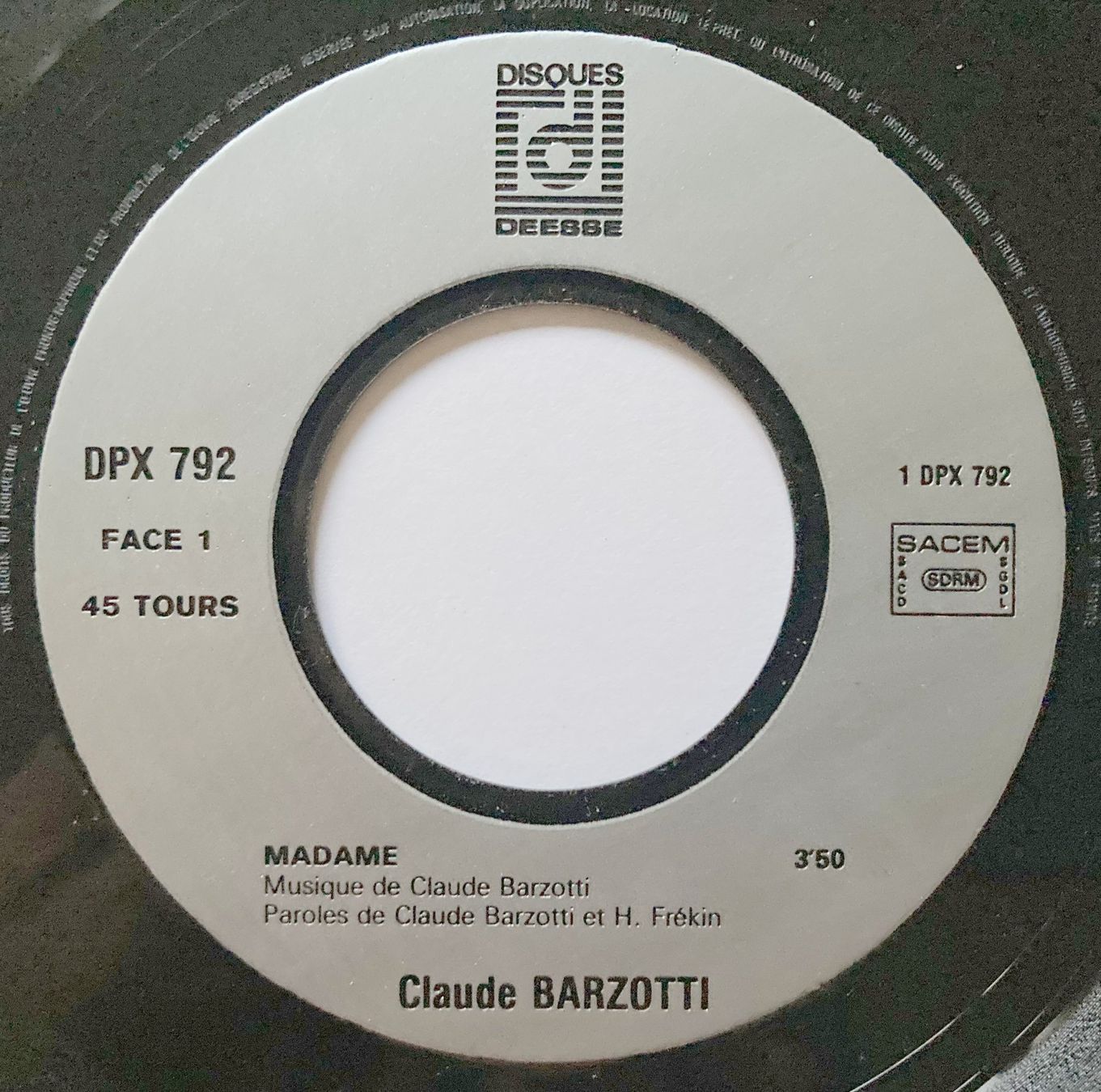 Vinyles: CLAUDE BARZOTTI - MADAME – D'occasion à Bottens par hotter-than-hell 2