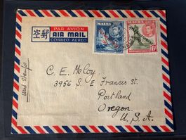 Luftpost Brief 1950 von Malta nach Oregon USA