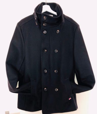 Manteau 100% Laine caban homme bleu marine  bon etat