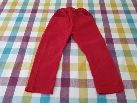 Schöne Rote Unisex Hose & Verstellbarem Bund  - 92