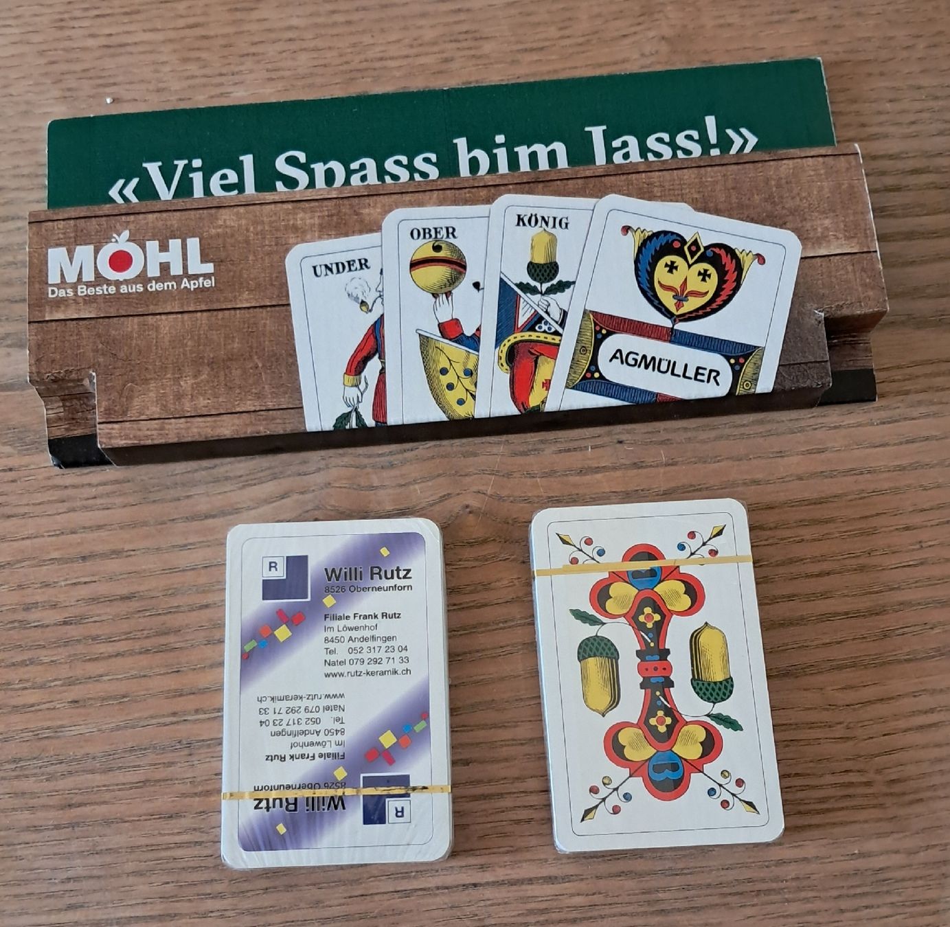 Giochi: Jasskartenhalter Holz MÖHL plus Jasskarten – Nuovo e nell'imballaggio originale da Adlikon b. Andelfingen venduto da Kraemse 2