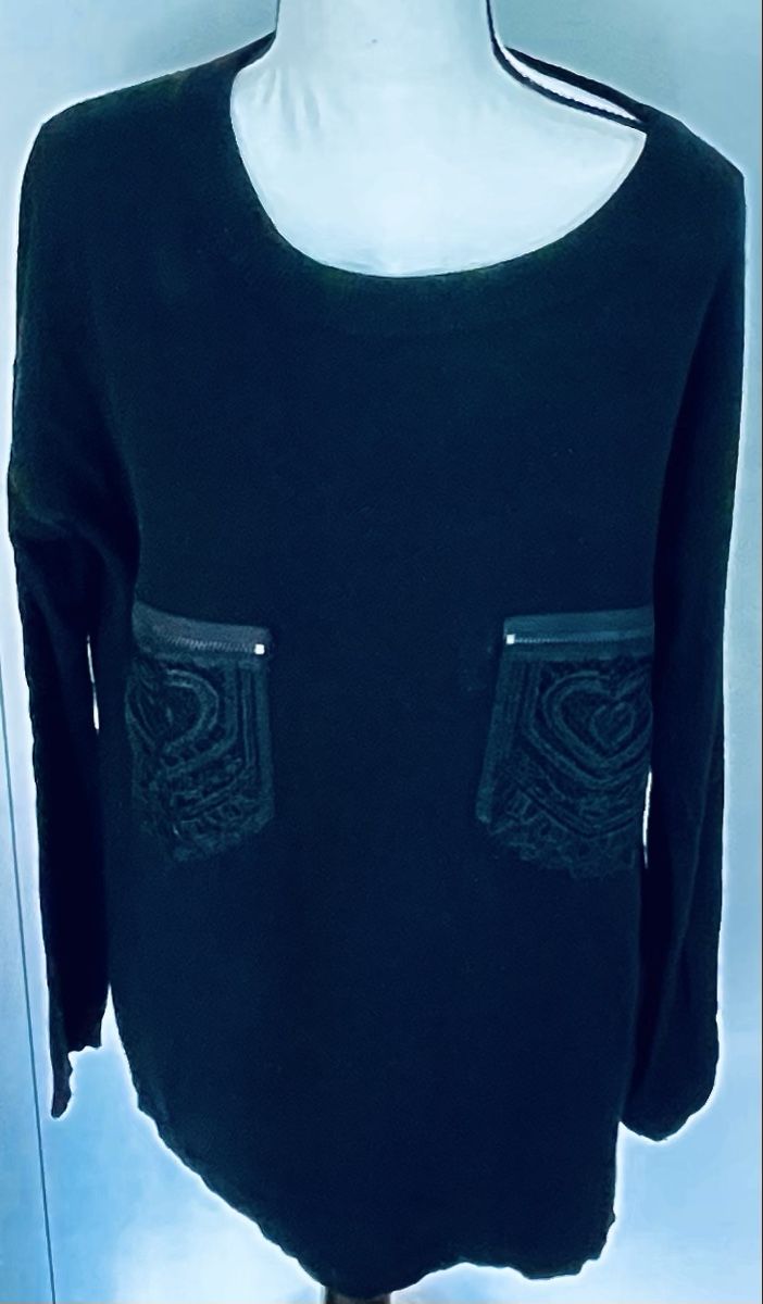 Twinset Maglioni & Felpe: Twin-Set Pulli mit Spitze Gr. L, schwarz, Herbstlook – Usato da Gränichen venduto da RetoLexi