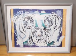 Bild Druck Rolf Knie '93 Tiger gerahmt, guter Zustand.