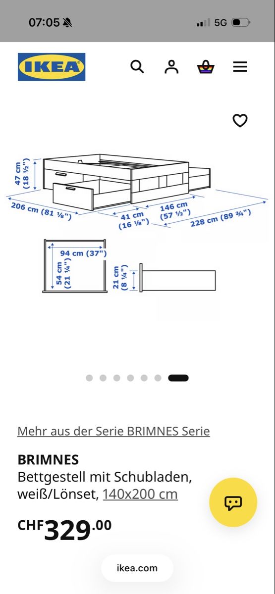 Letti: Bett BRIMNES Ikea – Usato da Bern venduto da EstUnd5 3