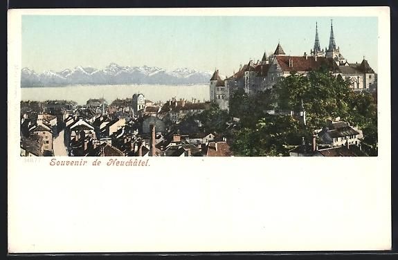 Cartoline postali: AK Neuchatel, Panorama – Usato da Berlin venduto da bartko-reher