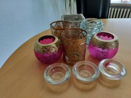 Windlichter/Teelichthalter - 9 Stück
