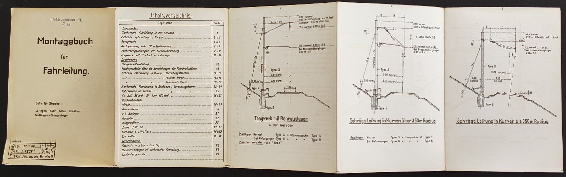SBB/CFF/FFS Documenti: Montagebuch Fahrleitung SBB – Usato da Biberist venduto da Slick 2