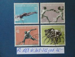 FL 1958 Nr. 309-312 gestempelt