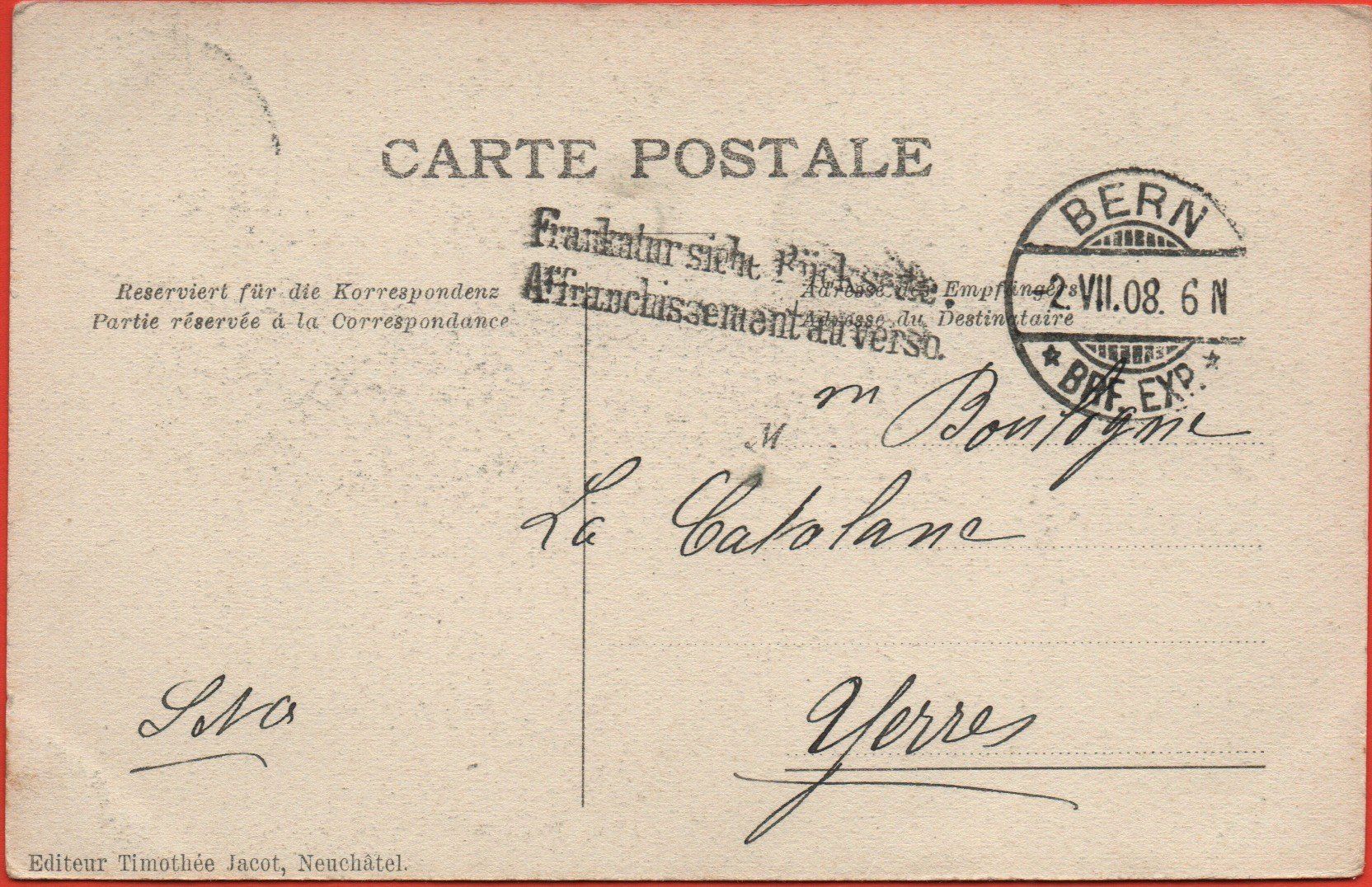 Cartoline postali: BERN Gruss aus der Schweiz – Usato da Jona venduto da philajona 1