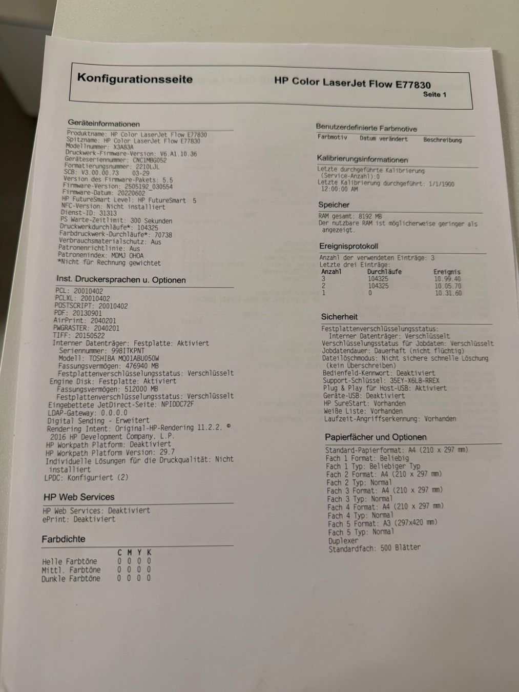 Hewlett Packard Imprimantes: HP Color LaserJet Managed Flow MFP E77830 A3 Farb-Drucker – D'occasion à Dottikon par refurbished-IT 5