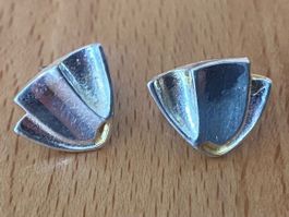 Schmuck - Lapponia Ohrstecker Silber mit vergoldeten Keil