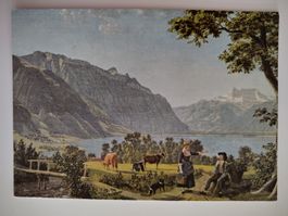 Alte AK Haut-Lac/Dents du Midi, Gravure 19. Jh. ungelaufen