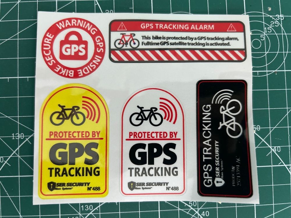 5x GPS Warnung Sicherheit Fahrrad Velo Aufkleber Sticker (S) | Kaufen ...