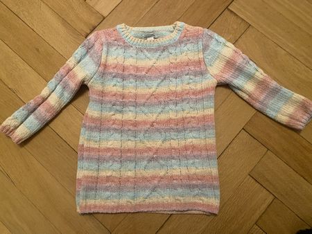 Mädchenpullover gestreift, Gr. 122/128, Pastell