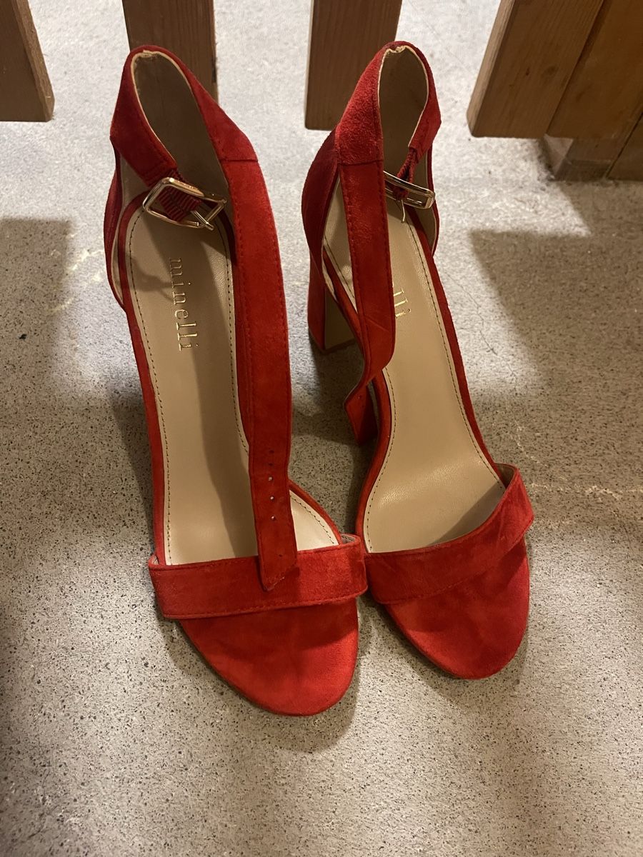 Scarpe da donna: Rote Minelli Sandalen mit Absatz Gr 39 – Nuovo (secondo la descrizione) da Horgen venduto da Ed0 1