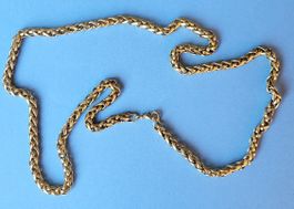 Kette goldfarben Weizenmuster Länge 90 cm guter Zustand