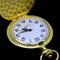 Taschenuhr gold mit Kette und Clip
