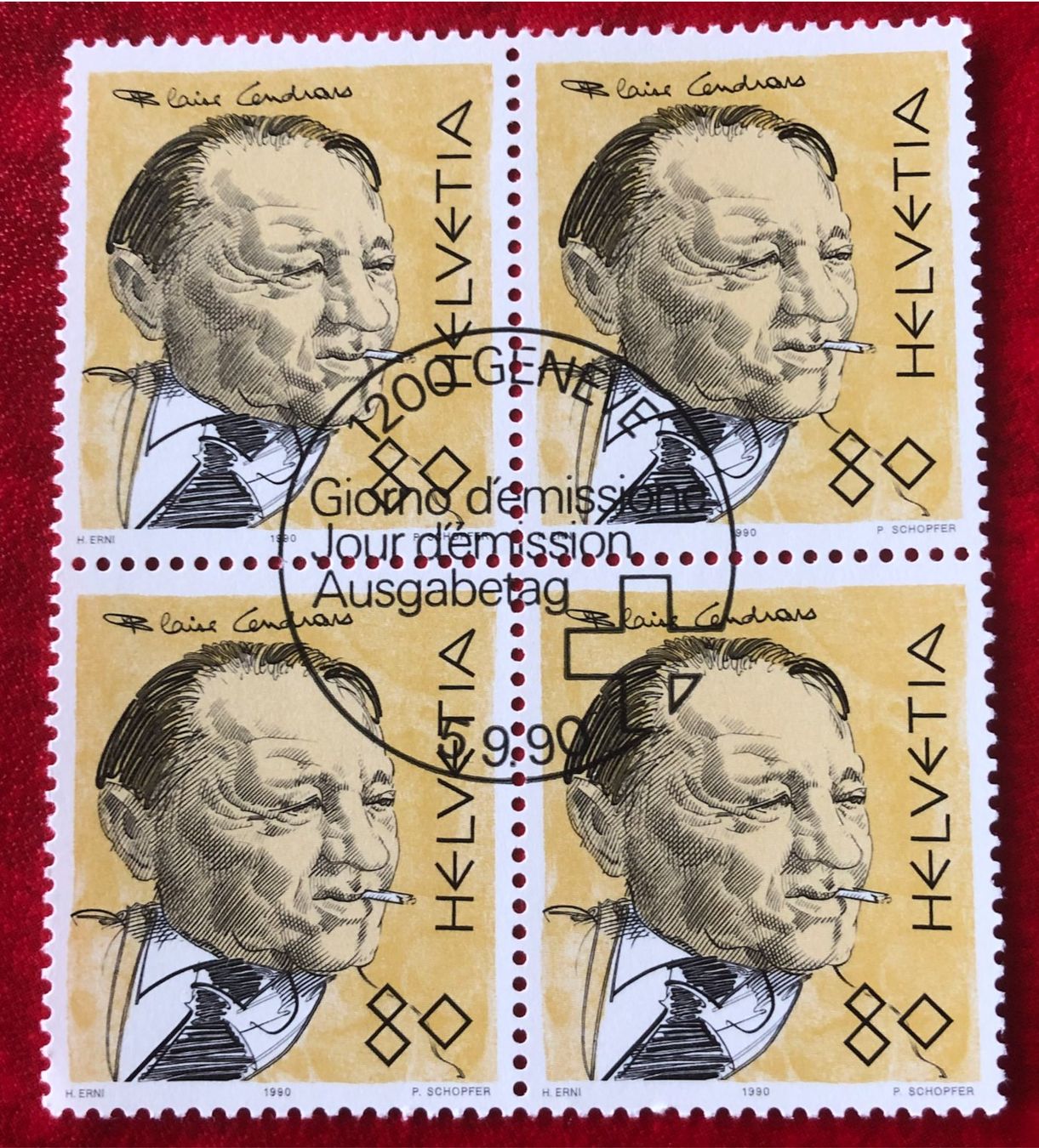 Tutti i francobolli: 4 er Block Nr.803 mit Stempel Geneve    – Usato da Aarau venduto da Billa007