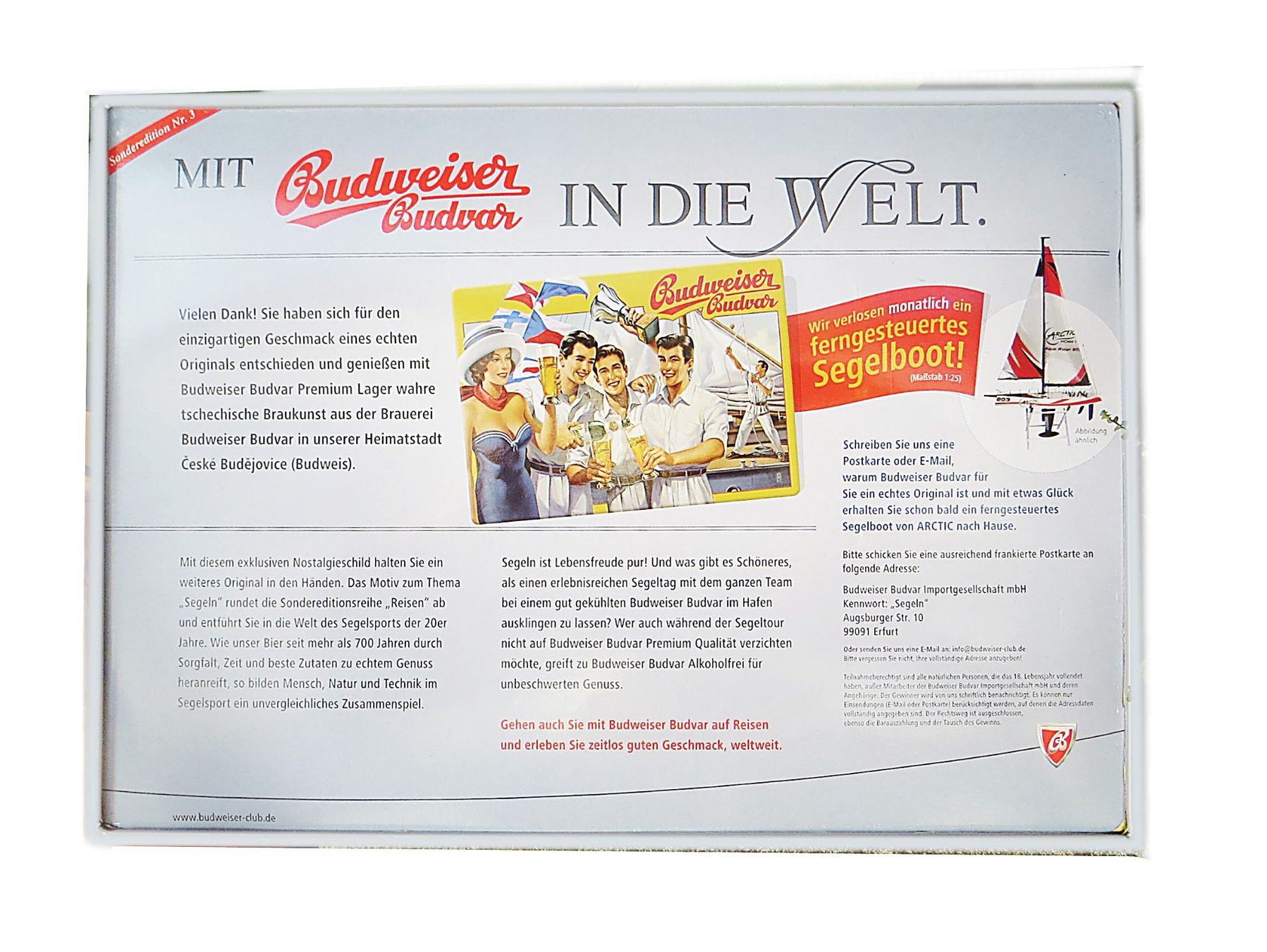 Budweiser Schilder: Budweiser - Budvar - Biere   geprägtes Blechschild – Neu und originalverpackt aus Bern von Ultimaa 1