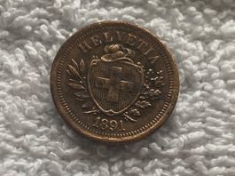 1 centime/Rappen 1891 br