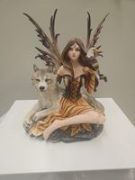 Fee mit Wolf u d Seeadler 33 x30cm
